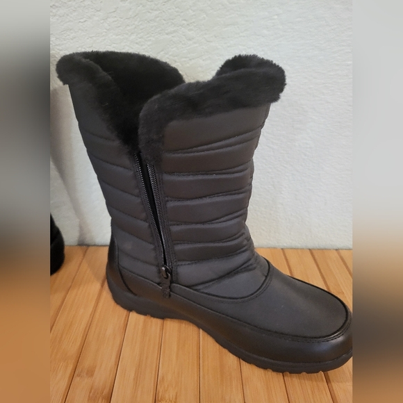 TOTES WOMEN'S SIZE 8 Wide SNOW BOOTS BLACK ZIP UP BOOTS WATERPROOF NWOT - Picture 5 of 8
